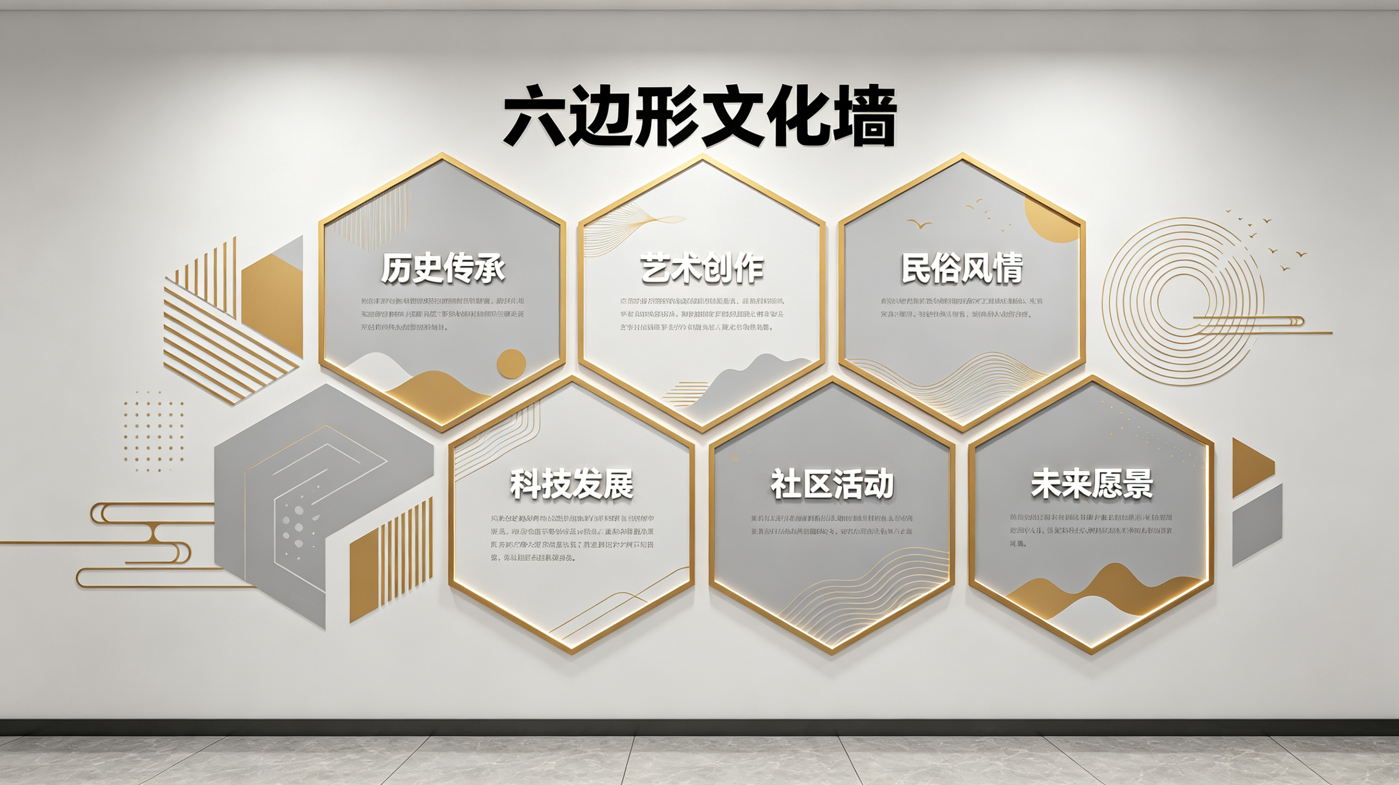 都昌企业文化墙 | 六边形信息美学